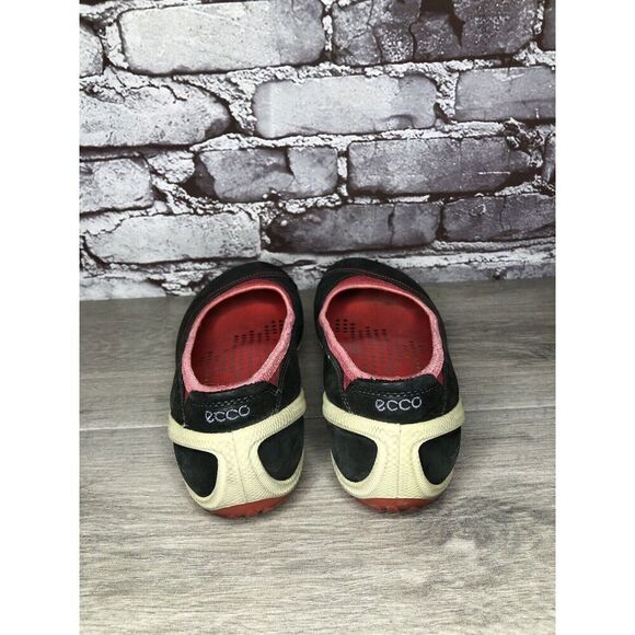 Ecco Biom Natural Motion Black Suede Red Textile Flats Shoes Women Sz 39EU/8.5M - Picture 4 of 16